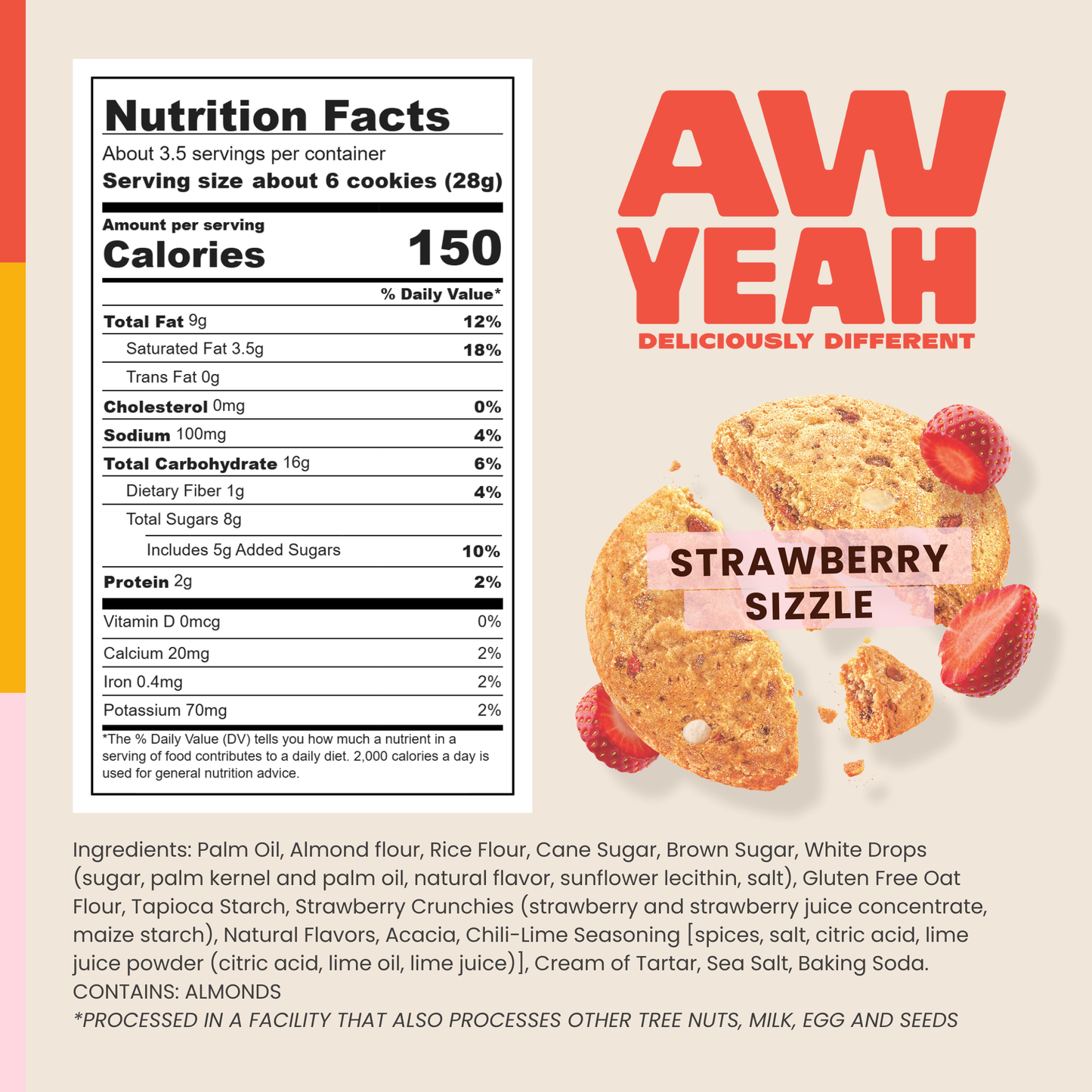 Stawberry Sizzle Sweet & Spicy Cookies (3-Pack of 3.5 oz Bags)