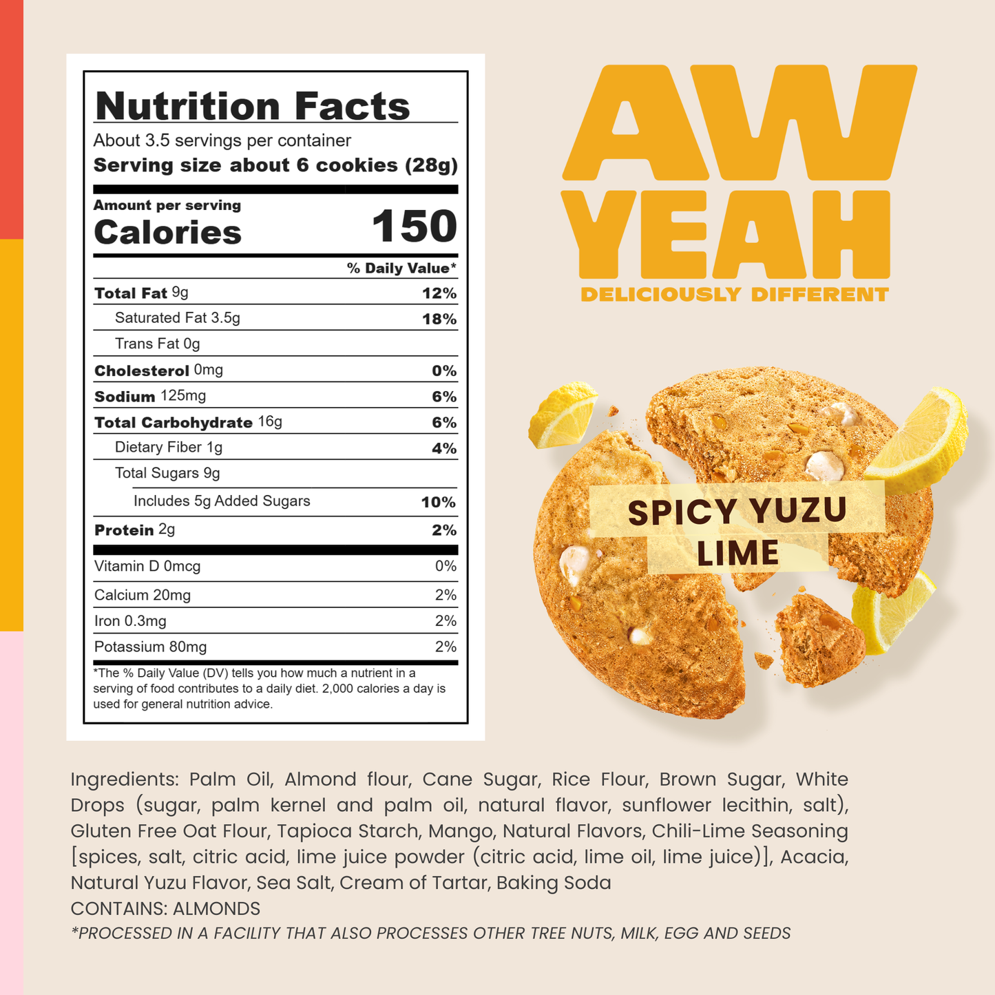 Spicy Yuzu Lime Sweet & Spicy Cookies (3-Pack of 3.5 oz Bags)
