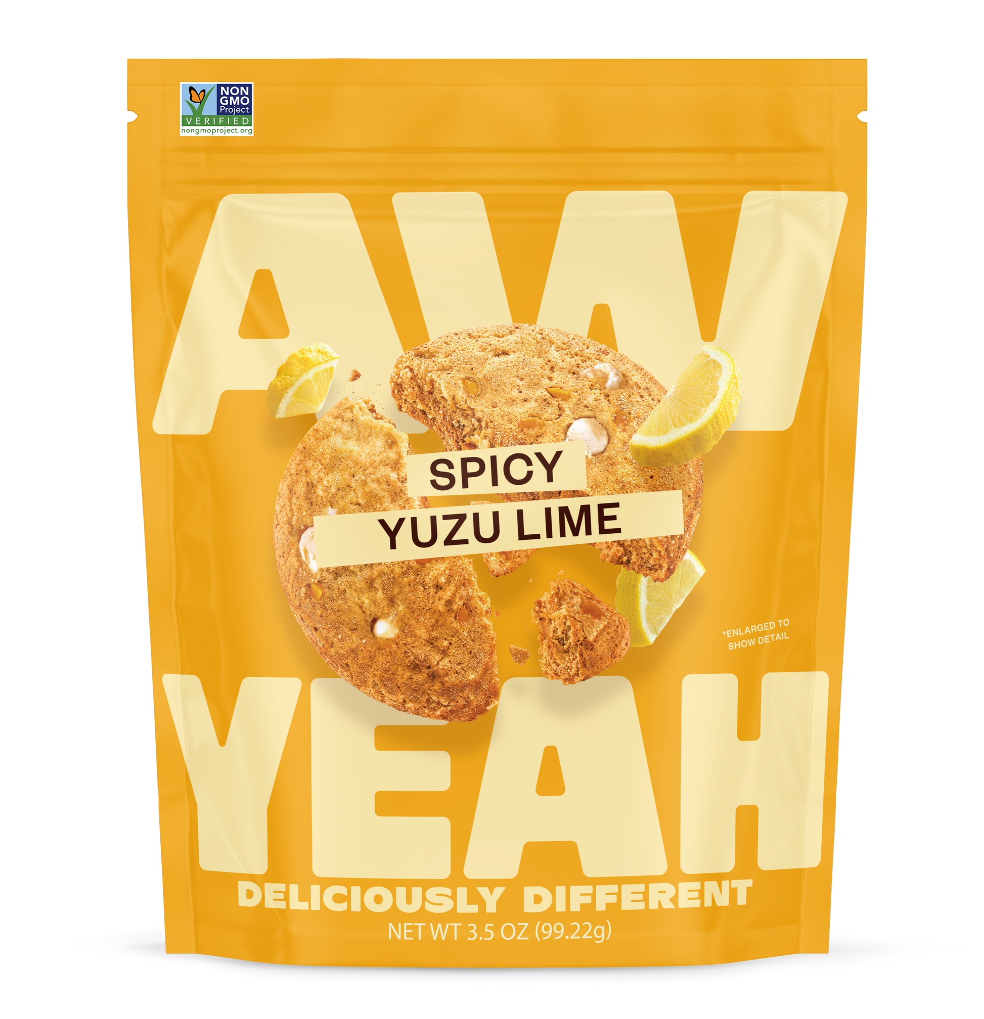 package of aw yeah spicy yuzu lime sweet and spicy cookies gluten free non GMO and  dairy free cookies